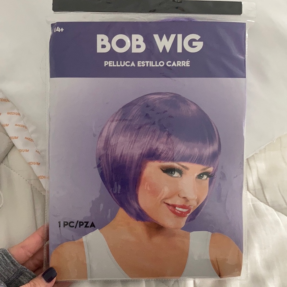 purple bob wig